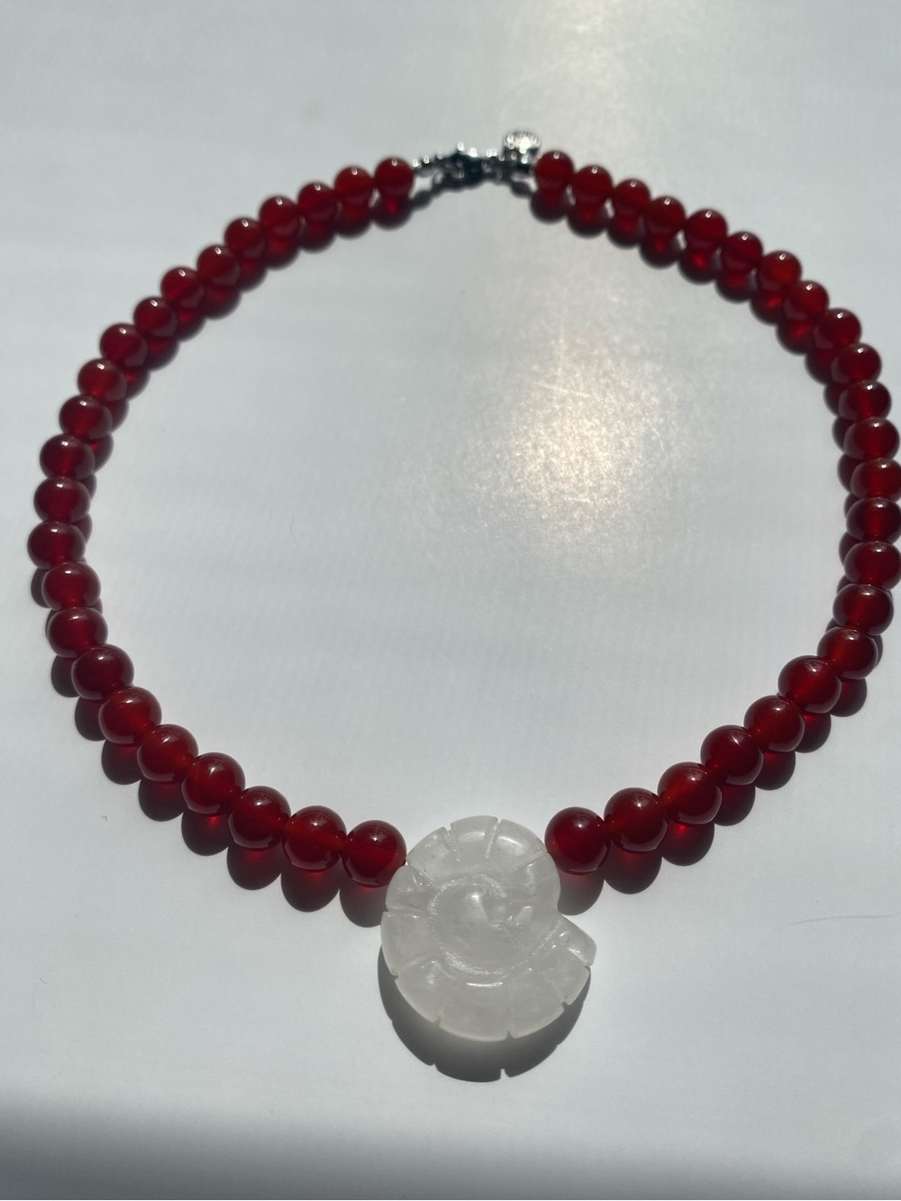 NEW Mayamar Red Beaded Shell Necklace Statement Coastal